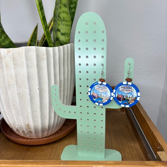 Poker Chip Earrings - Picture 2 of 4